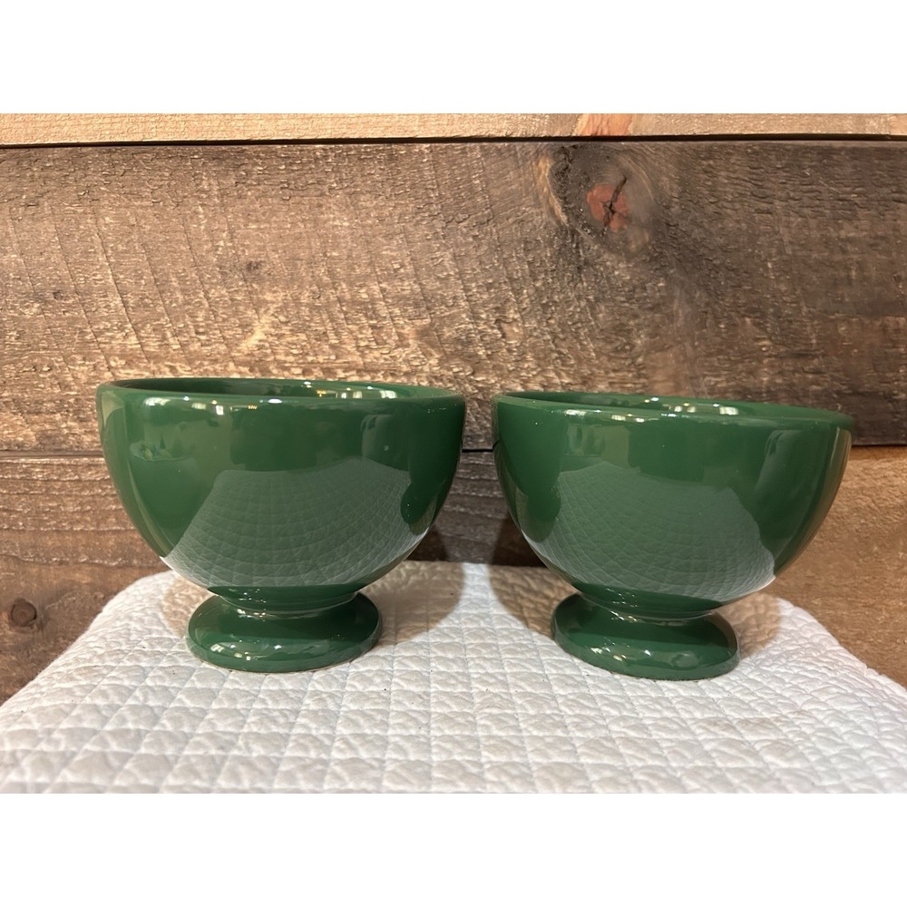 Waechtersbach Green Ceramic Pedestal Bowl Set of 2 Made in Spain
